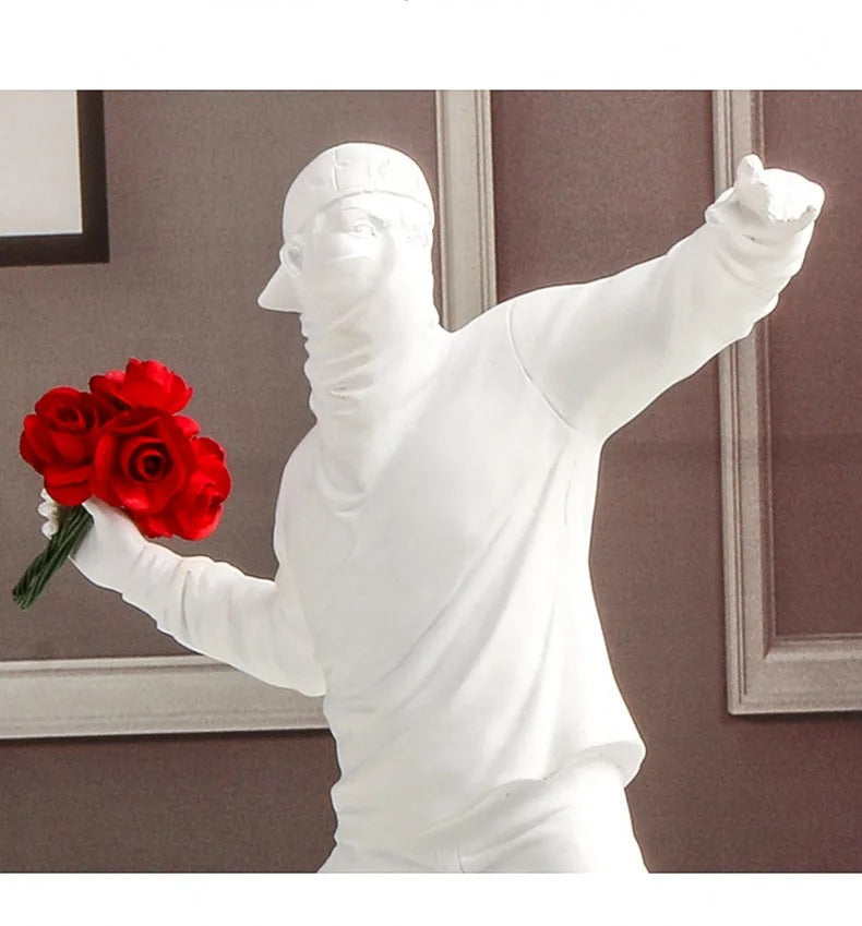 Banksy Flower Thrower Statue